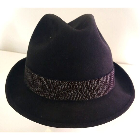 Mallory Other - Vintage MALLORY Sam Snead Hat Fedora Style 6 7/8 Black Made in Canada Lined
